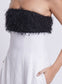 QUILLA DRESS (JACQUARD W/ BLACK FEATHER)
